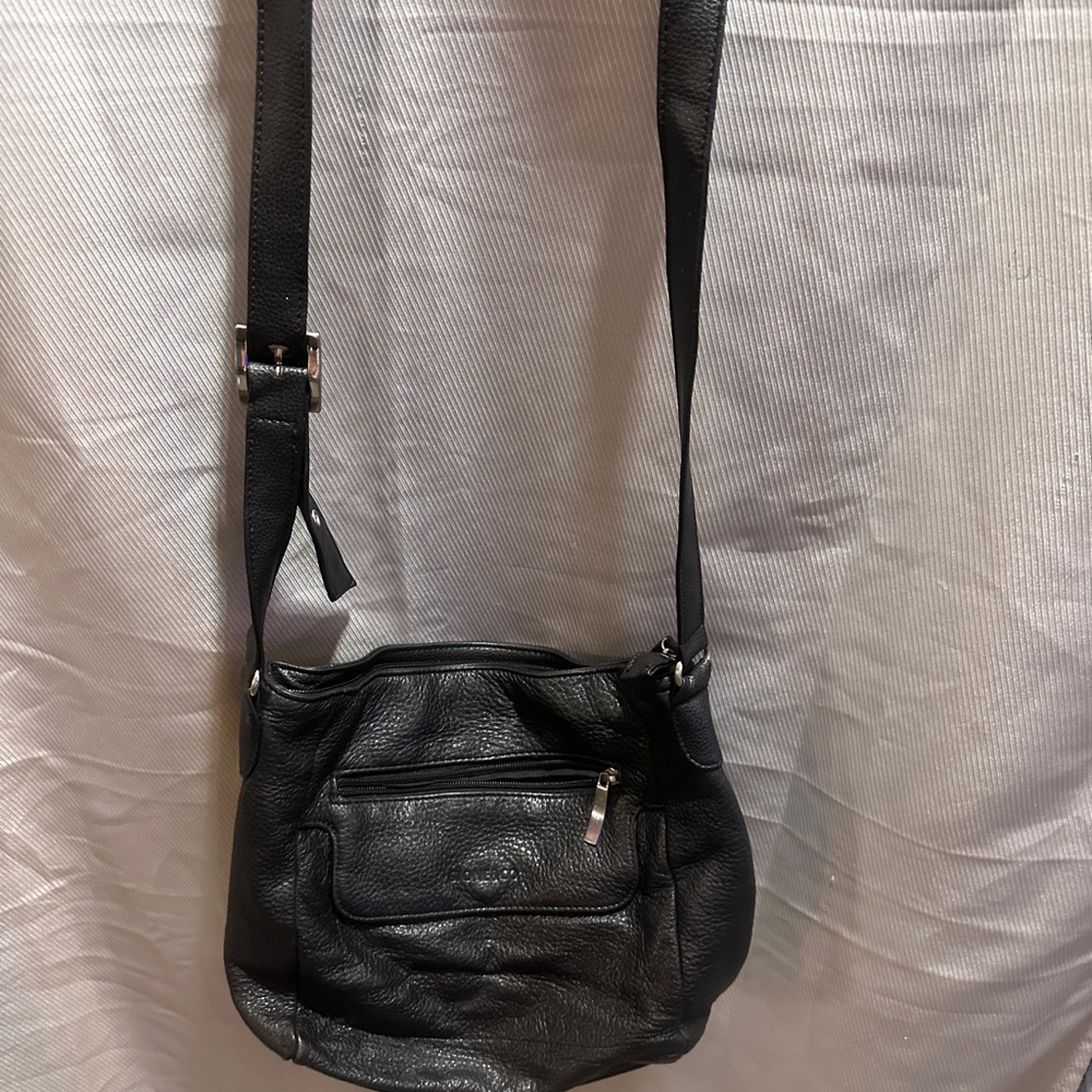 Black leather purse